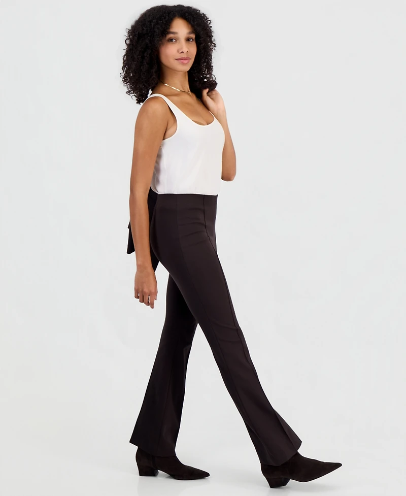 Bar Iii Women's Pull-on Flare Mid-Rise Pants, Macy's Exclusive