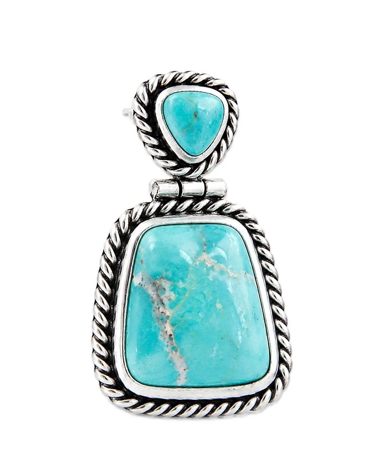 Barse Arizona Blue Turquoise and Silver Roped Earrings