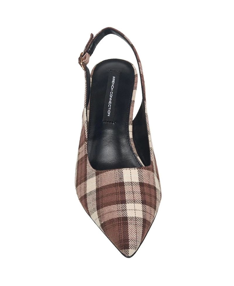 French Connection Women's Brenna Plaid Kitten Heel