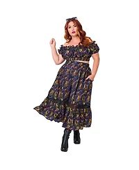 Unique Vintage Plus 1970s Off Ruffle Up Crop Top
