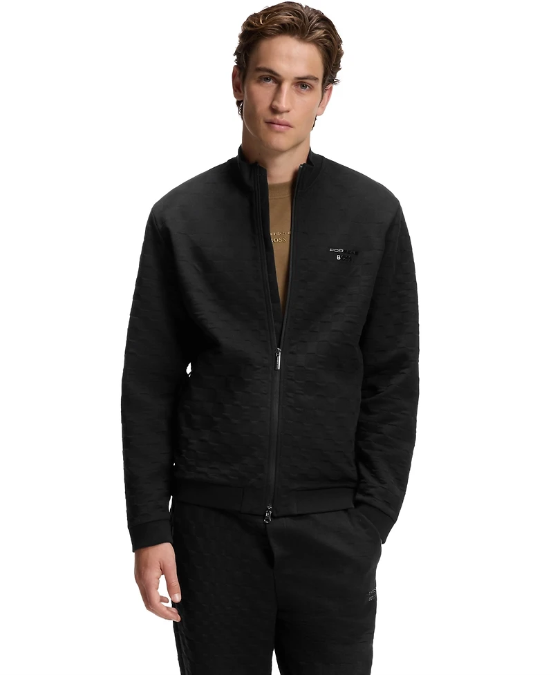 Boss by Hugo x Porsche Men's Regular-Fit Check Jacquard Sweatshirt