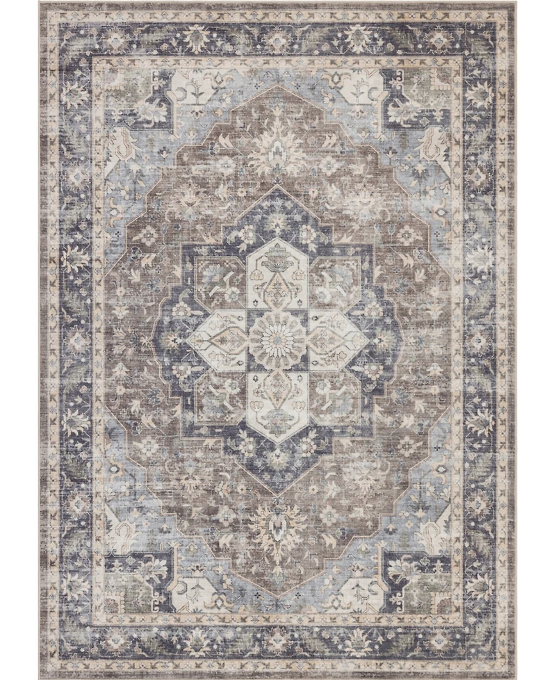Mink Home Homewell Machine Washable HAM4006 4'11"x6'11" Area Rug