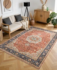 Mink Home Homewell Machine Washable HAM4004 4'11"x6'11" Area Rug
