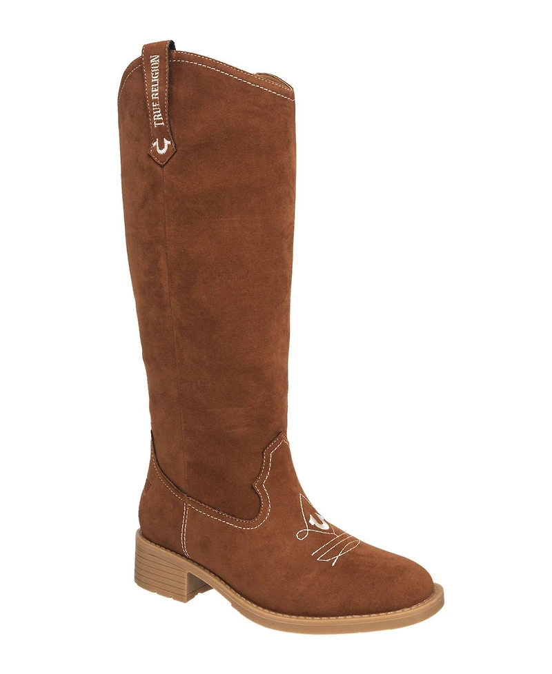 True Religion Women's Tamia Logo Knee High Cowboy Boot