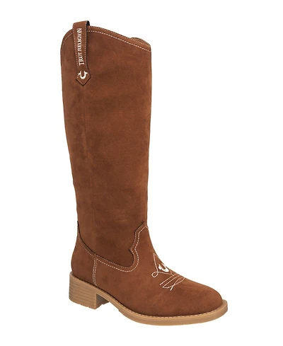 True Religion Women's Tamia Logo Knee High Cowboy Boot