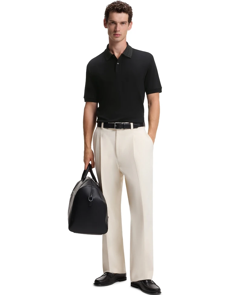 Boss by Hugo Men's Cotton Regular-Fit Patterned Collar Polo Shirt