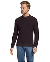 Lands' End Men's Cotton Drifter Saddle Crewneck Shaker Sweater