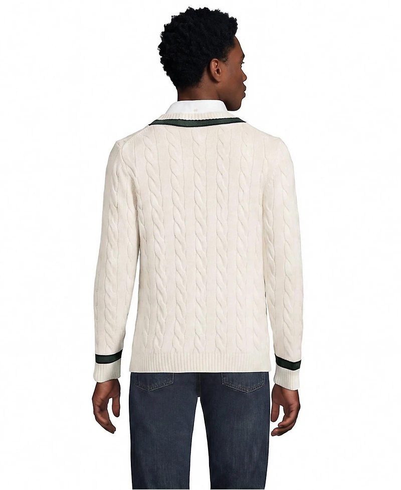 Lands' End Men's Long Sleeve Drifter Cricket Sweater