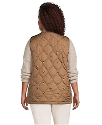 Lands' End Plus Print FeatherFree Quilted Insulated Vest