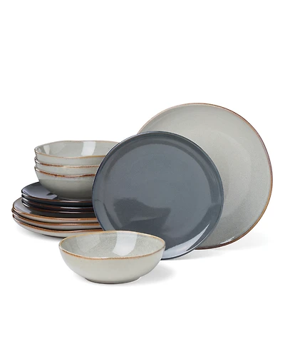 Oneida Shades Gray 12-Piece Dinnerware Set