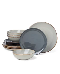 Oneida Shades Gray 12-Piece Dinnerware Set