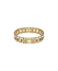 Hugo Boss Men's Boss Emblem Ionic Plated Thin Gold Steel Bracelet