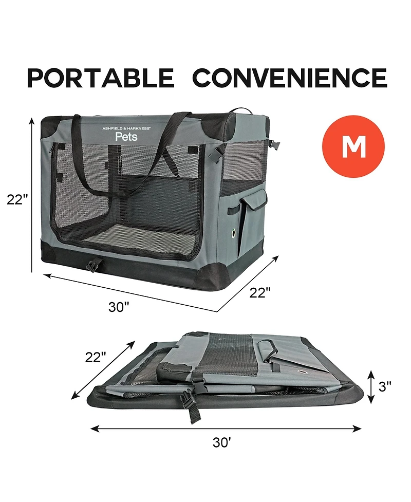 Ashfield and Harkness: 30" Soft Collapsible Dog Crate