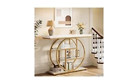 Slickblue 41.3" Industrial 4-Tier Console Table with Circle Base