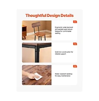 Slickblue 35 Inch Square Bar Table Set with 4 Stools for Kitchen and Dining