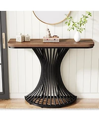 Tribesigns 39" Industrial Console Table with Geometric Base