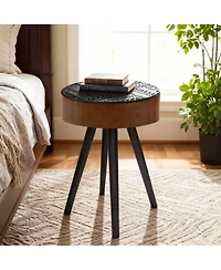 Flynama 15.7" Mini Round Wooden Side Table