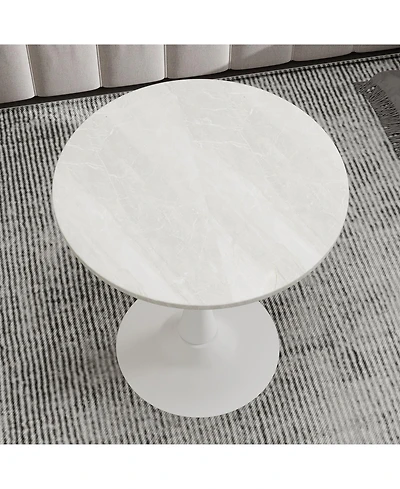 Flynama 27.6" Round Marble Vein Coffee Table, Base