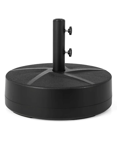 Costway Patio Round Umbrella Base with 2 Adjustable Knobs and 3 Adapters Outdoor for Poolside
