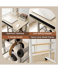 Gouun Mobile 2-Tier Standing Desk with Rolling Wheels and Adjustable Heights