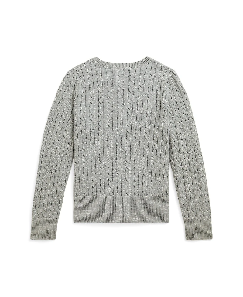 Polo Ralph Lauren Girls 7-16 Mini-Cable Cotton Cardigan