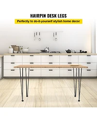 Sugift 18in Set of 4 Hairpin Desk Legs 880lbs Load Capacity Each 220lbs 3 Rod Carbon Steel Furniture Legs