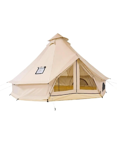 Sugift 4 Seasons 13.12 feet Oxford Bell Tent for Camping with Stove Jack Waterproof for 4 People