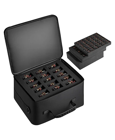 Sugift Miniature Storage Carrying Figure Bag for 1:500-1:750 Scale Models with 3 Foam Layers