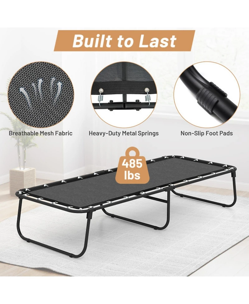Sugift 75 x 31 Inch Folding Bed with Memory Foam Mattress Cot Size