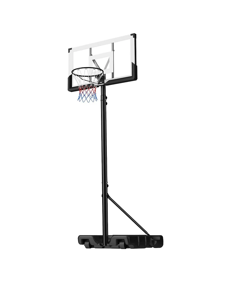 Sugift Portable Basketball Hoop with 10 ft Height Adjustment 48 in Pc Backboard and Wheels
