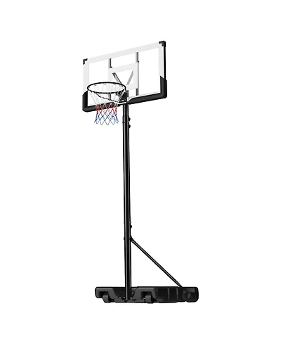 Sugift Portable Basketball Hoop with 10 ft Height Adjustment 48 in Pc Backboard and Wheels
