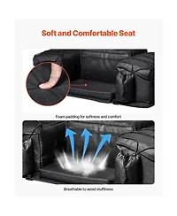 Sugift 50L Atv Rear Cargo Storage Bag with Sponge Seat Cushion Bottle Holder 600D Oxford Cloth
