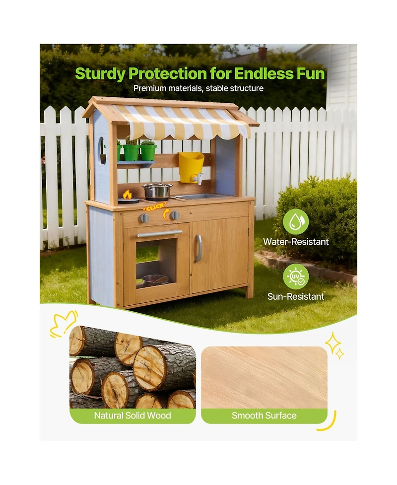 Sugift Sunshade-Canopy Water-Tank Mud Kitchen, Ages 3+
