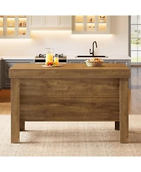 Tribesigns 55.1" Kitchen Island with Seating and Storage