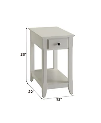 Flynama Accent Table Drawer Shelf Storage Tapered Leg Bronze Handle Unit