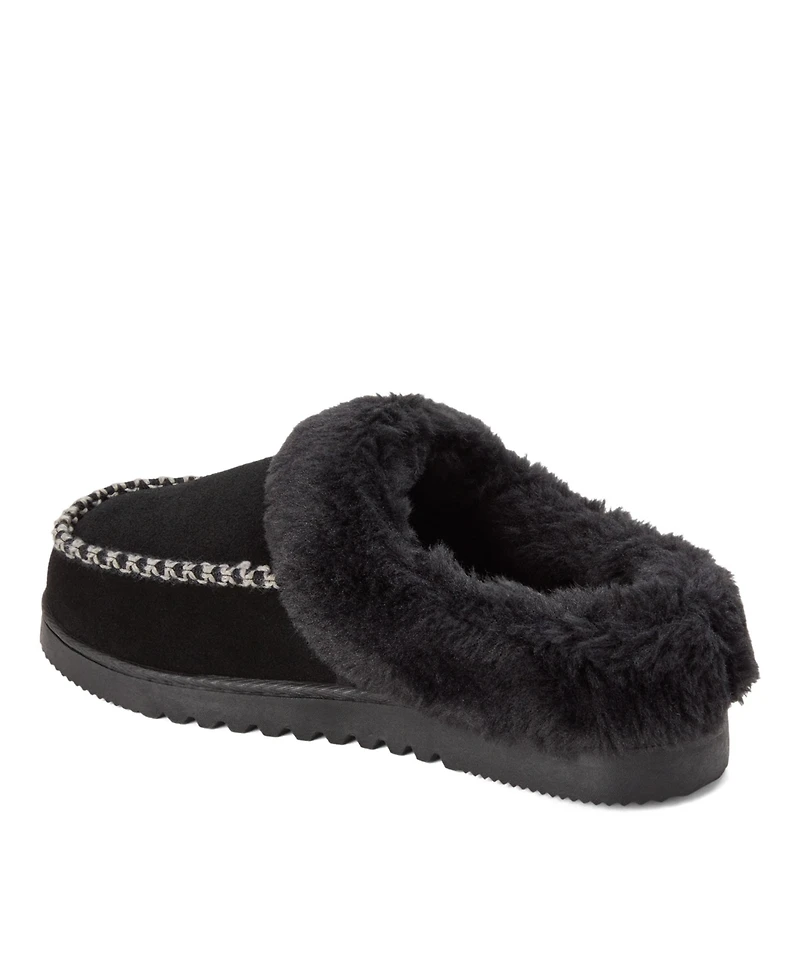 Dearfoams Women's Blaine Genuine Suede Clog Slippers