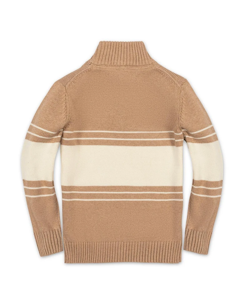Hope & Henry Toddler Boys 2T - 4T Organic Half Zip Stripe Sweater