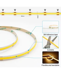 Lofree 16.4'L Dimmable Remote Control Led Strip Light, 2-Piece Set