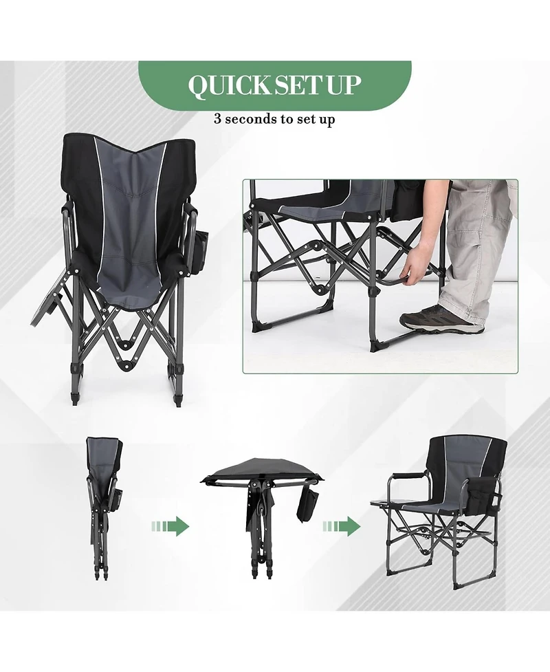 GarveeLife Folding Aluminum Director Chair 400 lbs Capacity Camping Chairs