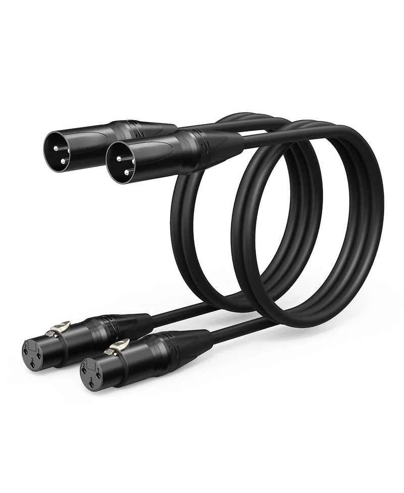 Lofree 3-Pin Xlr Microphone Cable, Oxygen-Free Copper, 10 ft., 2-Pack