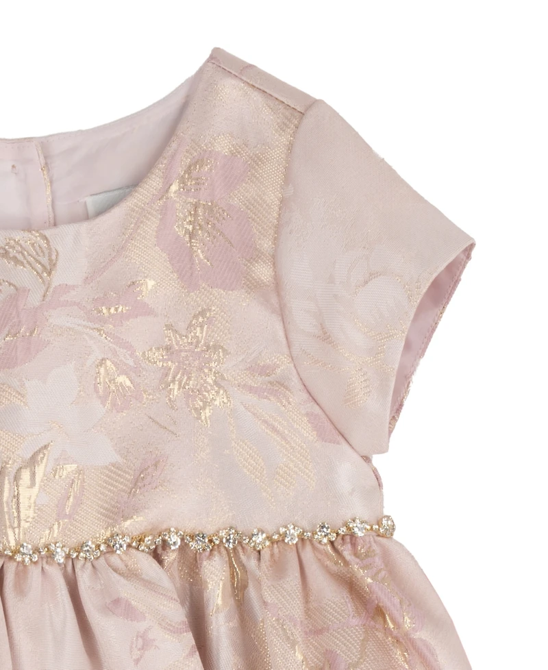 Rare Editions Baby Girls' Embroidered Brocade Dress with Bloomers