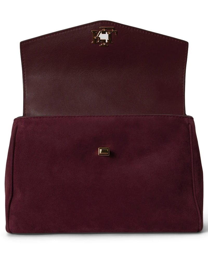 Lauren Ralph Farrah Scarf Trim Small Soft Satchel Handbag
