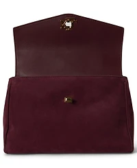 Lauren Ralph Farrah Scarf Trim Small Soft Satchel Handbag