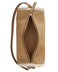 Lauren Ralph Lauren Shearling-Trim Small Blaike Barrel Bag