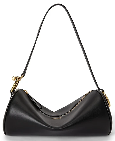 Lauren Ralph Nappa Leather Small Blaike Barrel Handbag