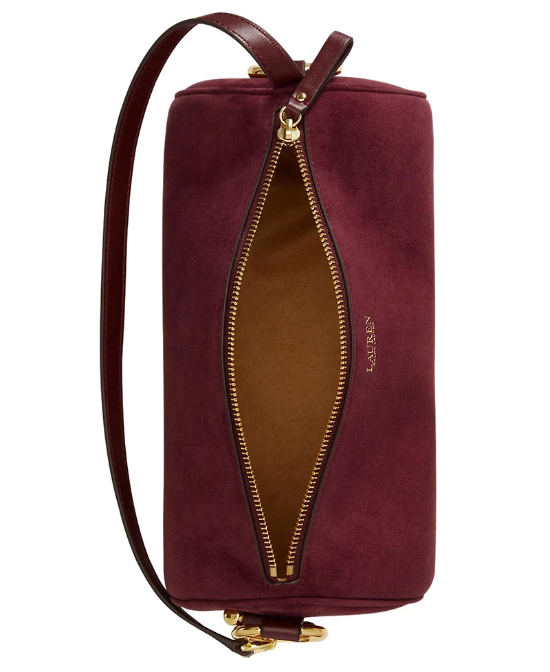 Lauren Ralph Lauren Suede Small Blaike Barrel Handbag