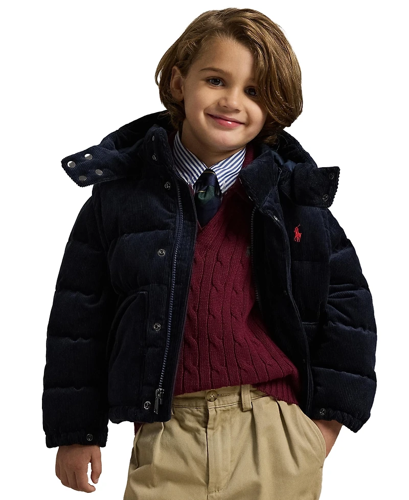 Polo Ralph Lauren Boys' 2T-7 Convertible Corduroy Down Jacket