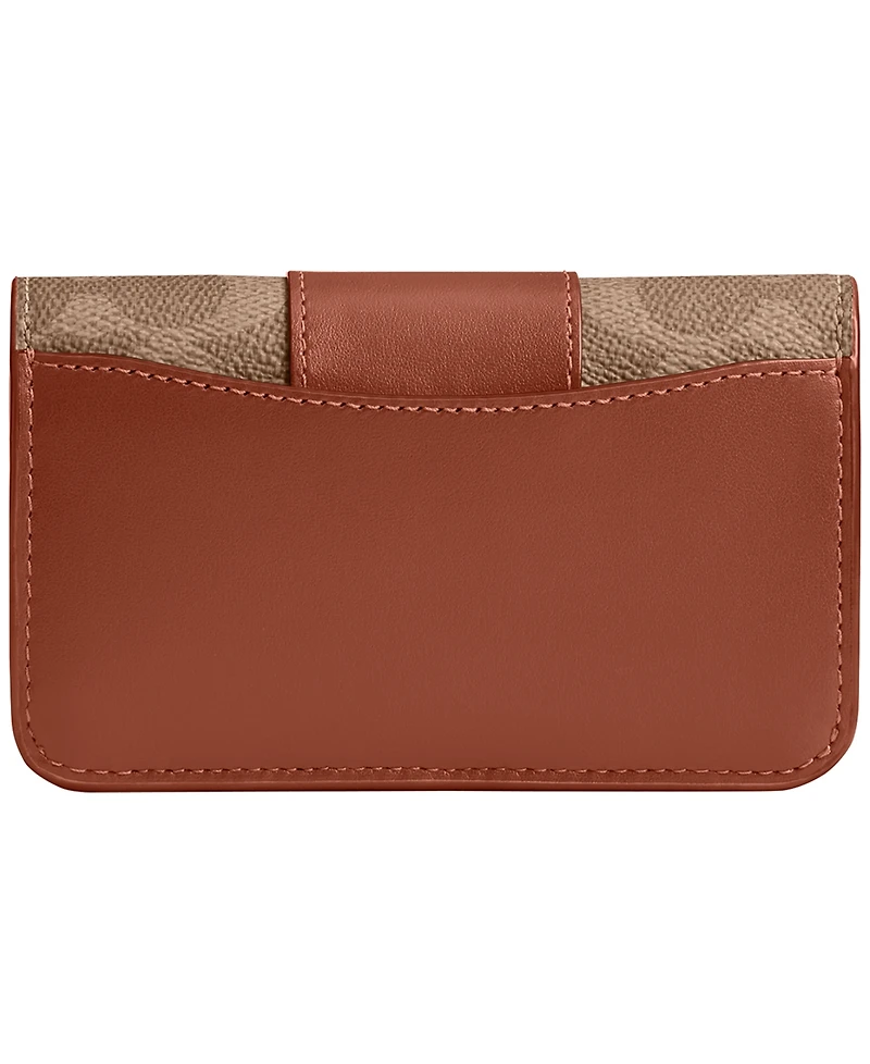 Coach Canvas Signature Essential Slim Mini Card Case Wallet