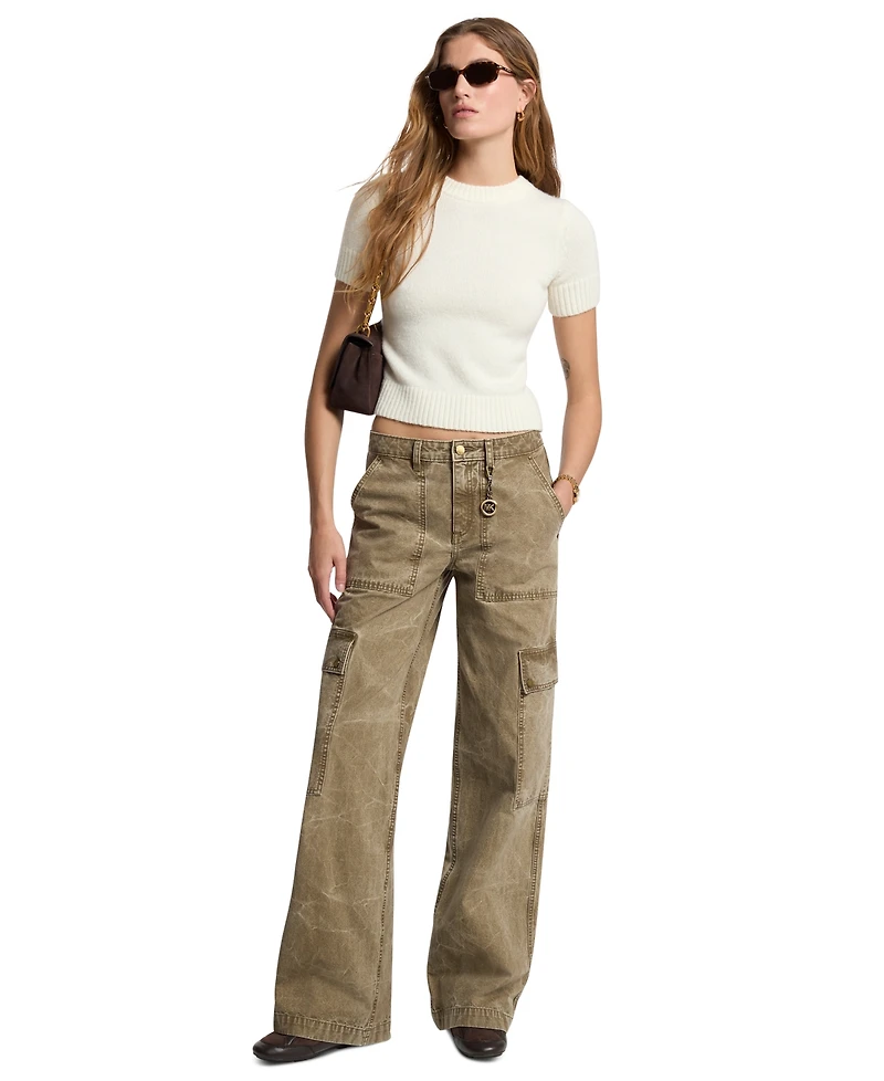 Michael Kors Women's High-Rise Wide-Leg Cargo Pants