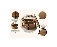 Flynama 31.5" Round Flip-Top Coffee Table with Dual Storage
